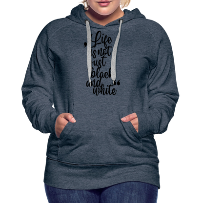LiNBW. Frauen Hoodie Life is not just black and white - Jeansblau