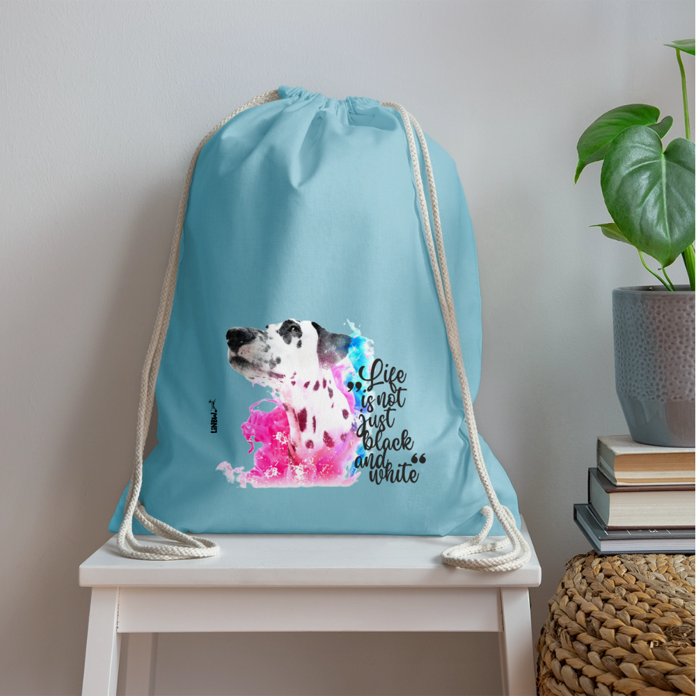 LiNBW. Turnbeutel Dalmatiner Life is not just black and white - Aqua