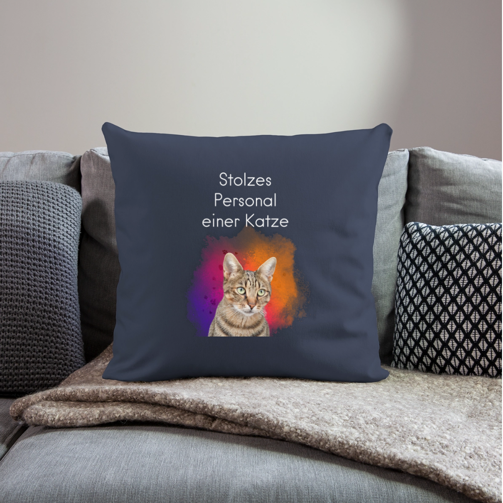 LiNBW. Kissen mit Füllung Stolzes Personal einer Katze 45 x 45 cm - Navy