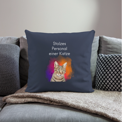 LiNBW. Kissen mit Füllung Stolzes Personal einer Katze 45 x 45 cm - Navy