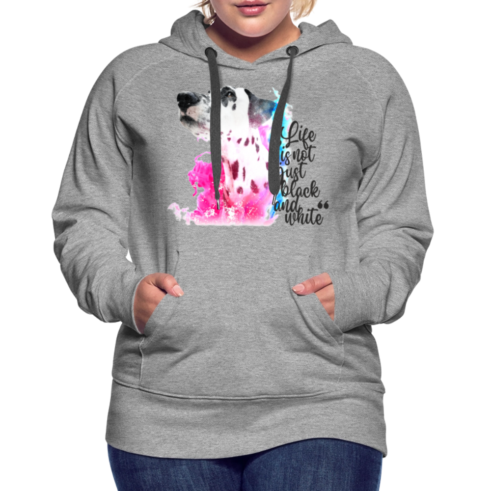 LiNBW. Frauen Hoodie Dalmatiner Life is not just black and white - Grau meliert