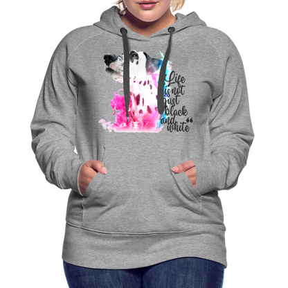 LiNBW. Frauen Hoodie Dalmatiner Life is not just black and white - Grau meliert