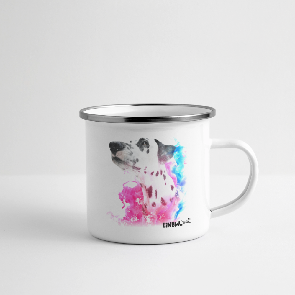 LiNBW. Emaille-Tasse Dalmatiner Life is not just black and white - Weiß