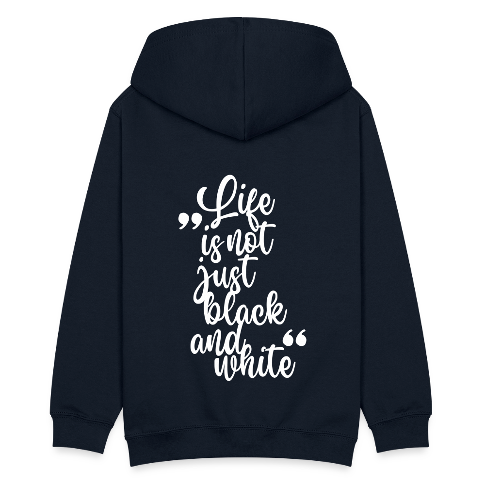 LiNBW. Kinder Hoodie Life is not just black and white - Navy