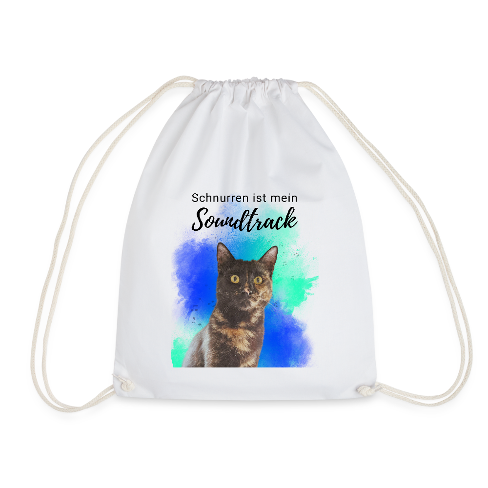 LiNBW. Turnbeutel Schnurren ist mein Soundtrack - Weiß