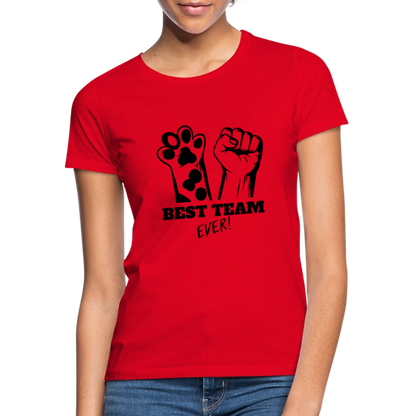 LiNBW. Frauen T-Shirt Best Team Ever - Rot