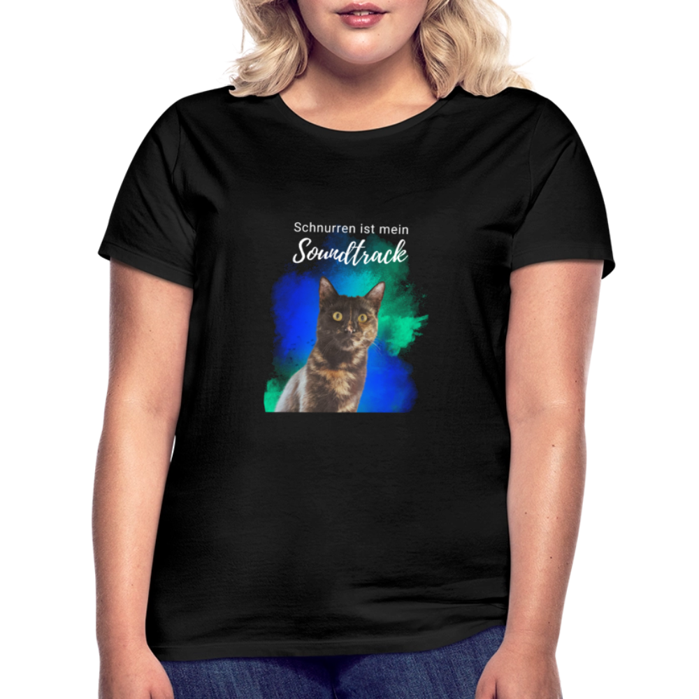 LiNBW. Frauen T-Shirt Schnurren ist mein Soundtrack - Schwarz