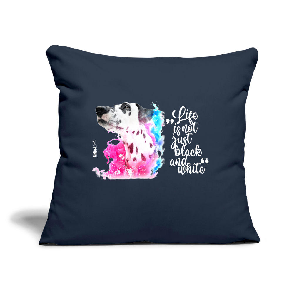 LiNBW. Kissen mit Füllung 45 x 45 cm Dalmatiner Life is not just black and white - Navy