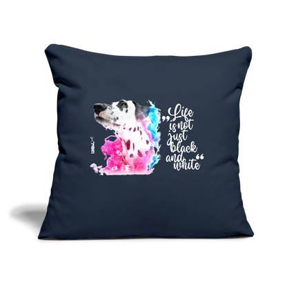 LiNBW. Kissen mit Füllung 45 x 45 cm Dalmatiner Life is not just black and white - Navy