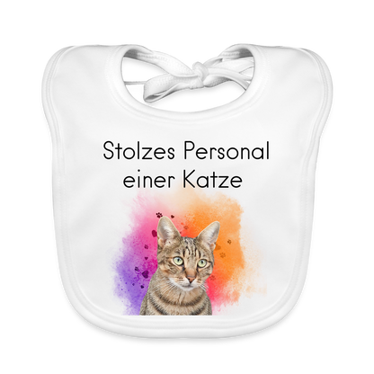 LiNBW. Lätzchen Stolzes Personal einer Katze - Weiß