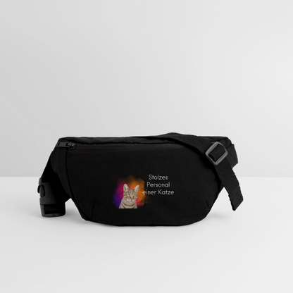 LiNBW. Recycelte Gürteltasche Stolzes Personal einer Katze - Schwarz