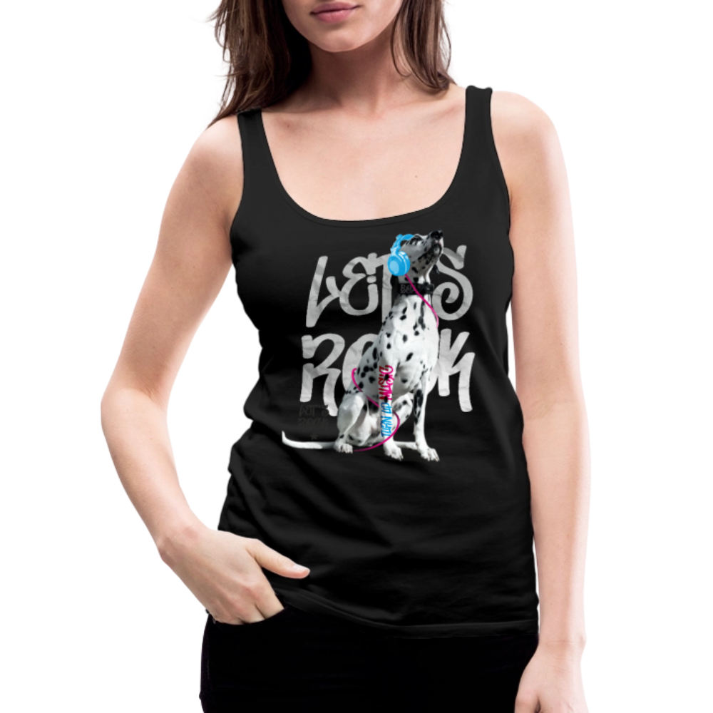 LiNBW. Frauen Tank-Top Dalmatiner Let's Rock - Schwarz