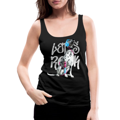 LiNBW. Frauen Tank-Top Dalmatiner Let's Rock - Schwarz