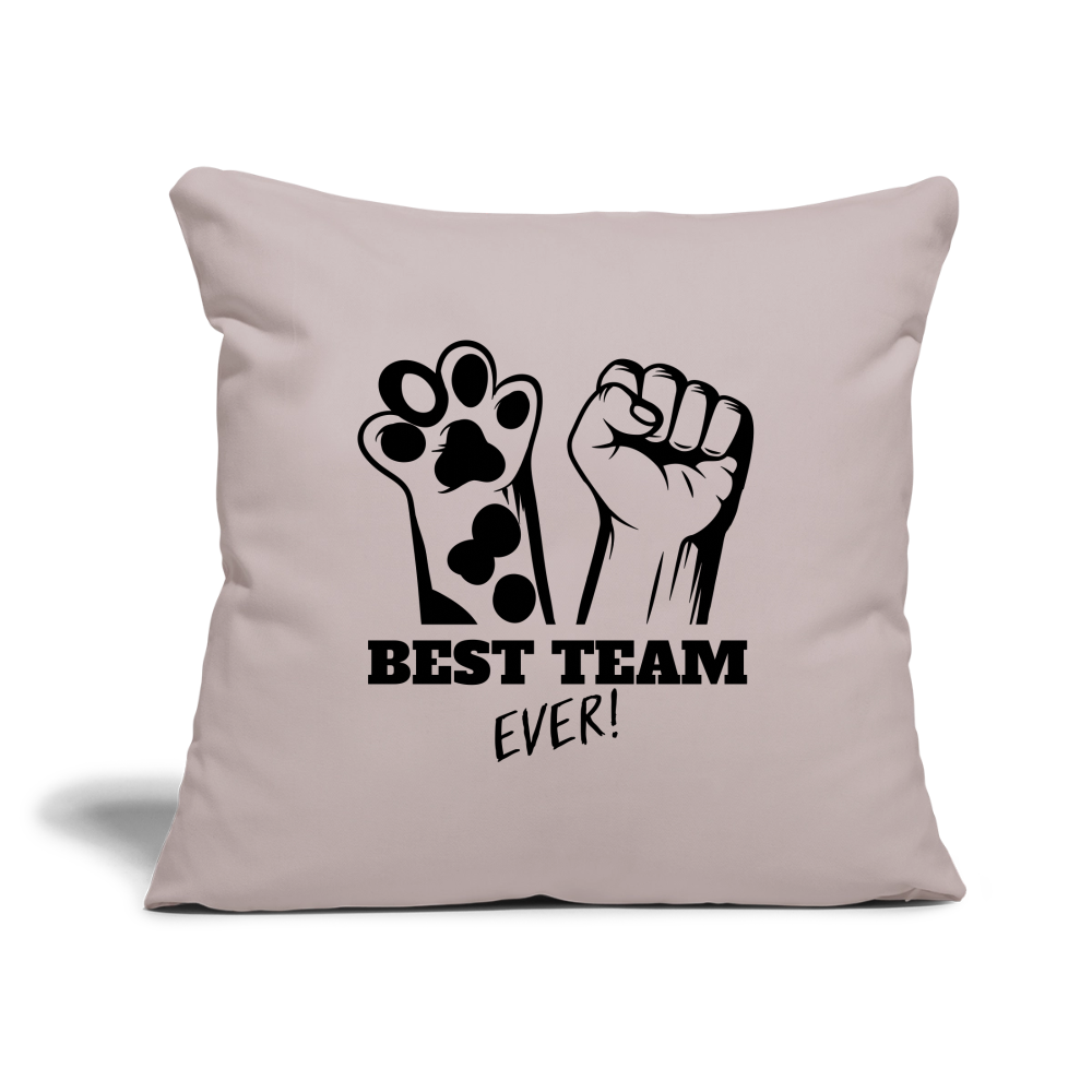 LiNBW. Kissen mit Füllung 45 x 45 cm Best Team Ever - helles Taupe