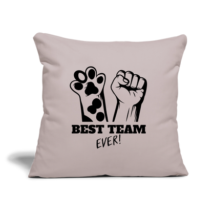 LiNBW. Kissen mit Füllung 45 x 45 cm Best Team Ever - helles Taupe