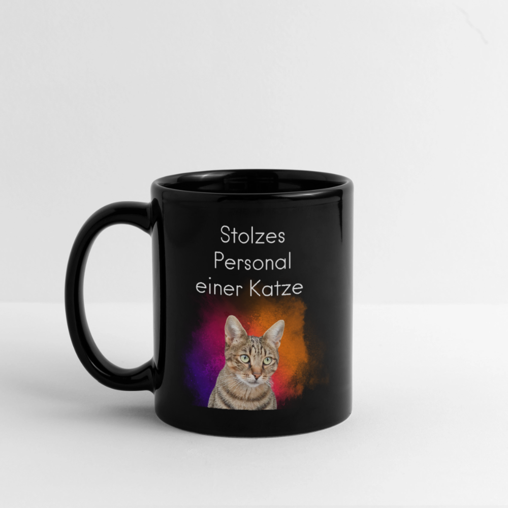 LiNBW. Keramiktasse Stolzes Personal einer Katze - Schwarz