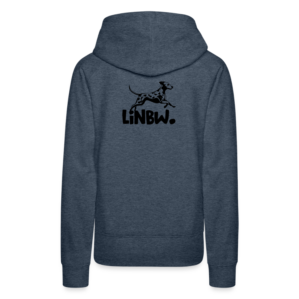 LiNBW. Frauen Hoodie Dalmatiner Life is not just black and white - Jeansblau