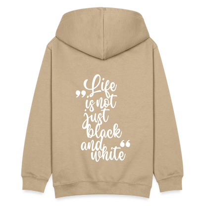 LiNBW. Kinder Hoodie Life is not just black and white - Sand