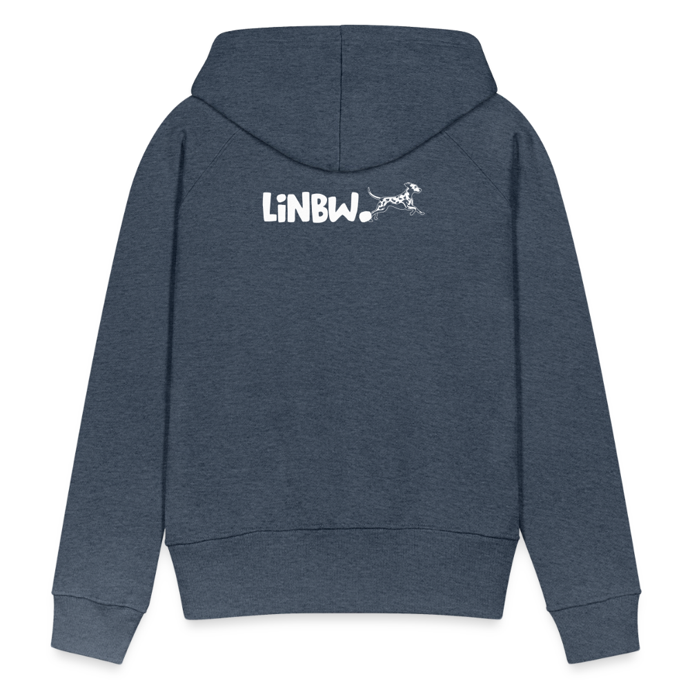 LiNBW. Frauen Hoodie Life is not just black and white - Jeansblau