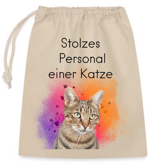 LiNBW. Baumwollbeutel Stolzes Personal einer Katze - Natur