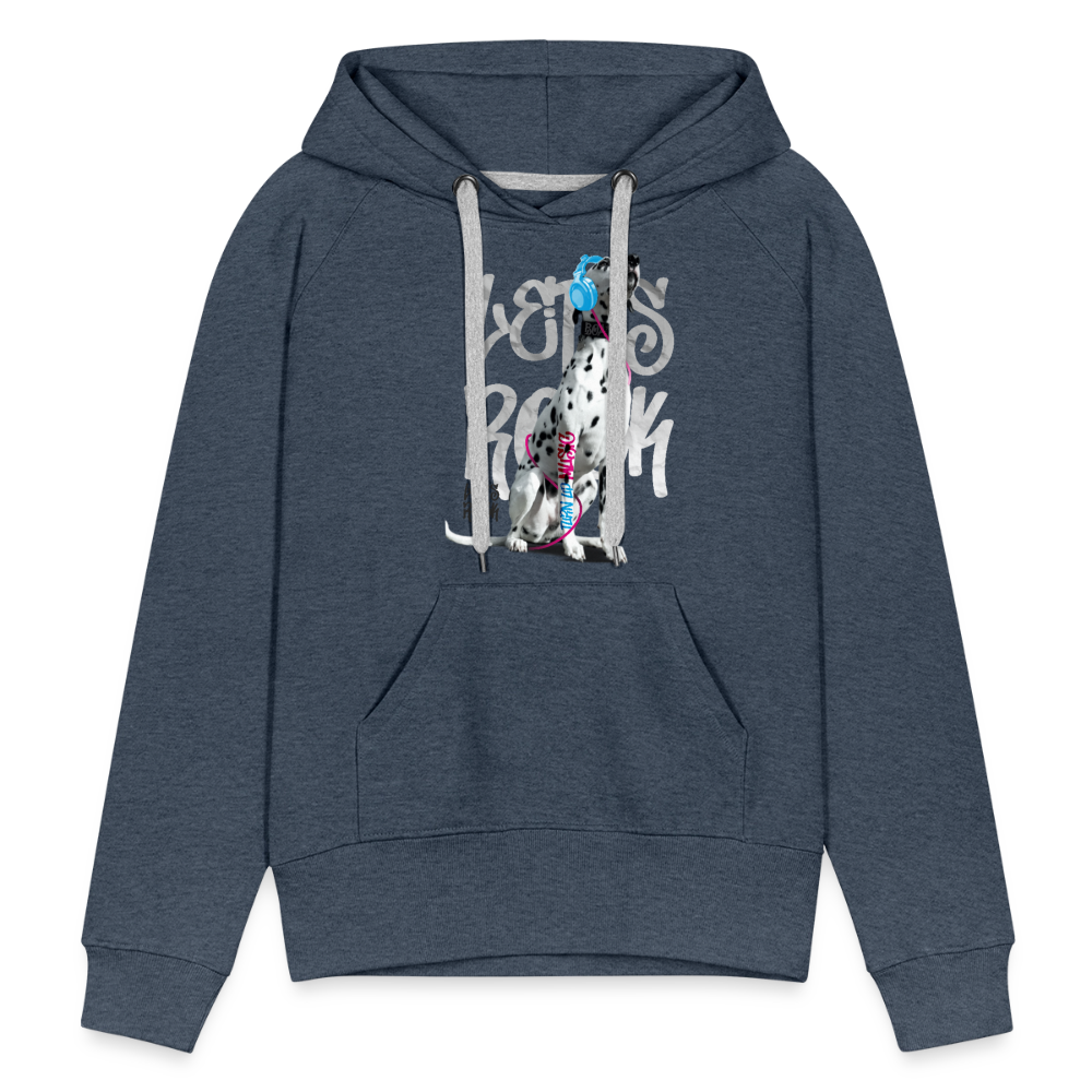 LiNBW. Frauen Hoodie Dalmatiner Let's Rock - Jeansblau