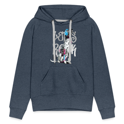 LiNBW. Frauen Hoodie Dalmatiner Let's Rock - Jeansblau