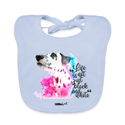 LiNBW. Lätzchen Dalmatiner Life is not just black and white - sky Blue
