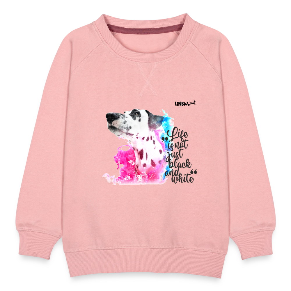 LiNBW. Kinder Pullover Dalmatiner Life is not just black and white - Kristallrosa