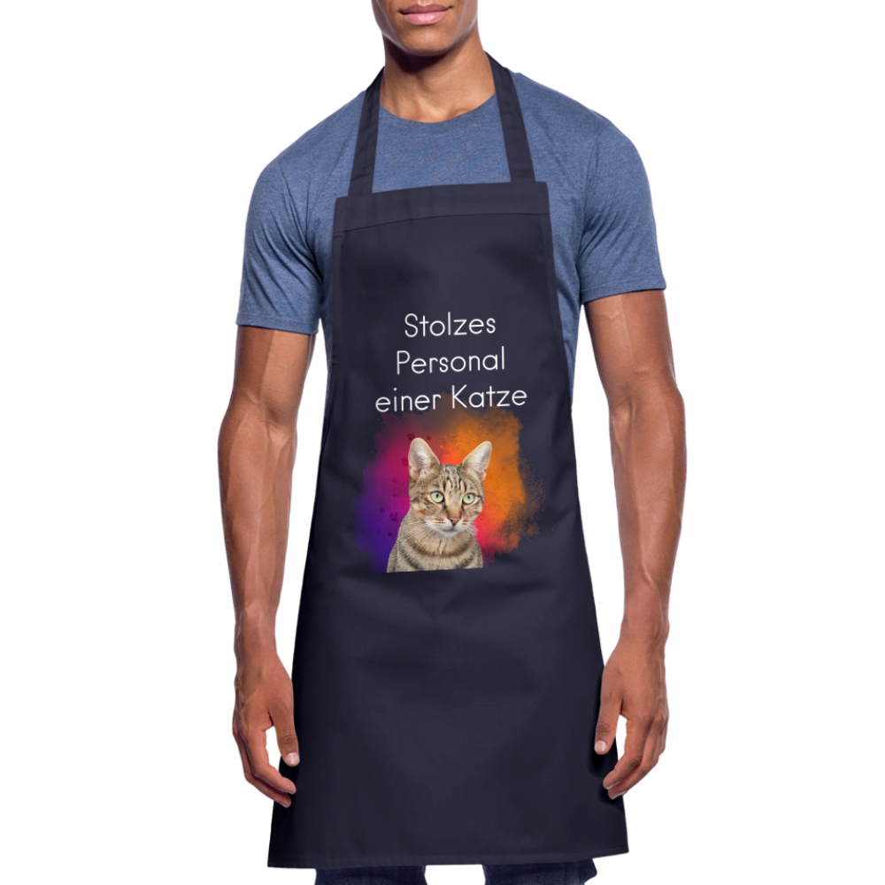 Kochschürze „Stolzes Personal einer Katze“ – Für wahre Katzenbedienstete - Navy