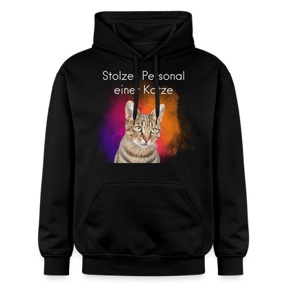 LiNBW. Männer & Frauen Hoodie Stolzes Personal einer Katze - Schwarz