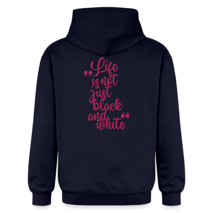 LiNBW. Männer & Frauen Hoodie Life is not just black and white - Navy