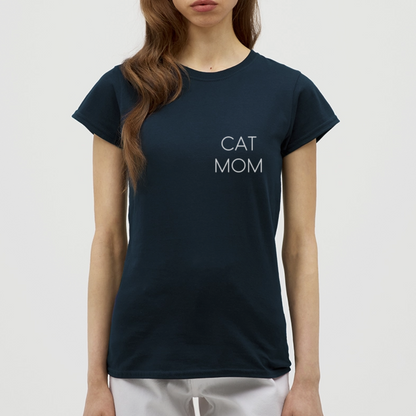 LiNBW. Frauen T-Shirt Stolzes Personal einer Katze - Navy