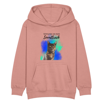 LiNBW. Kinder Hoodie Schnurren ist mein Soundtrack - Altrosa