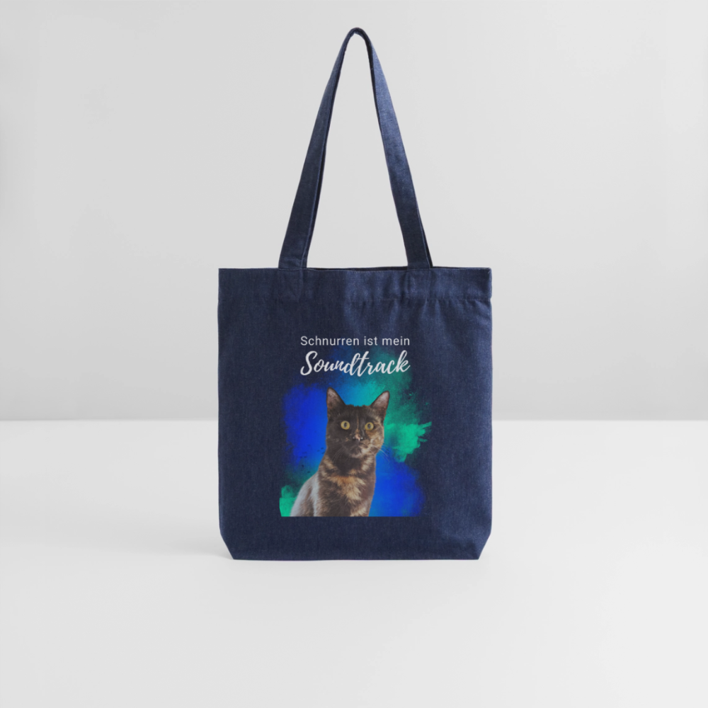 LiNBW. Stoffbeutel Schnurren ist mein Soundtrack - melange Blue
