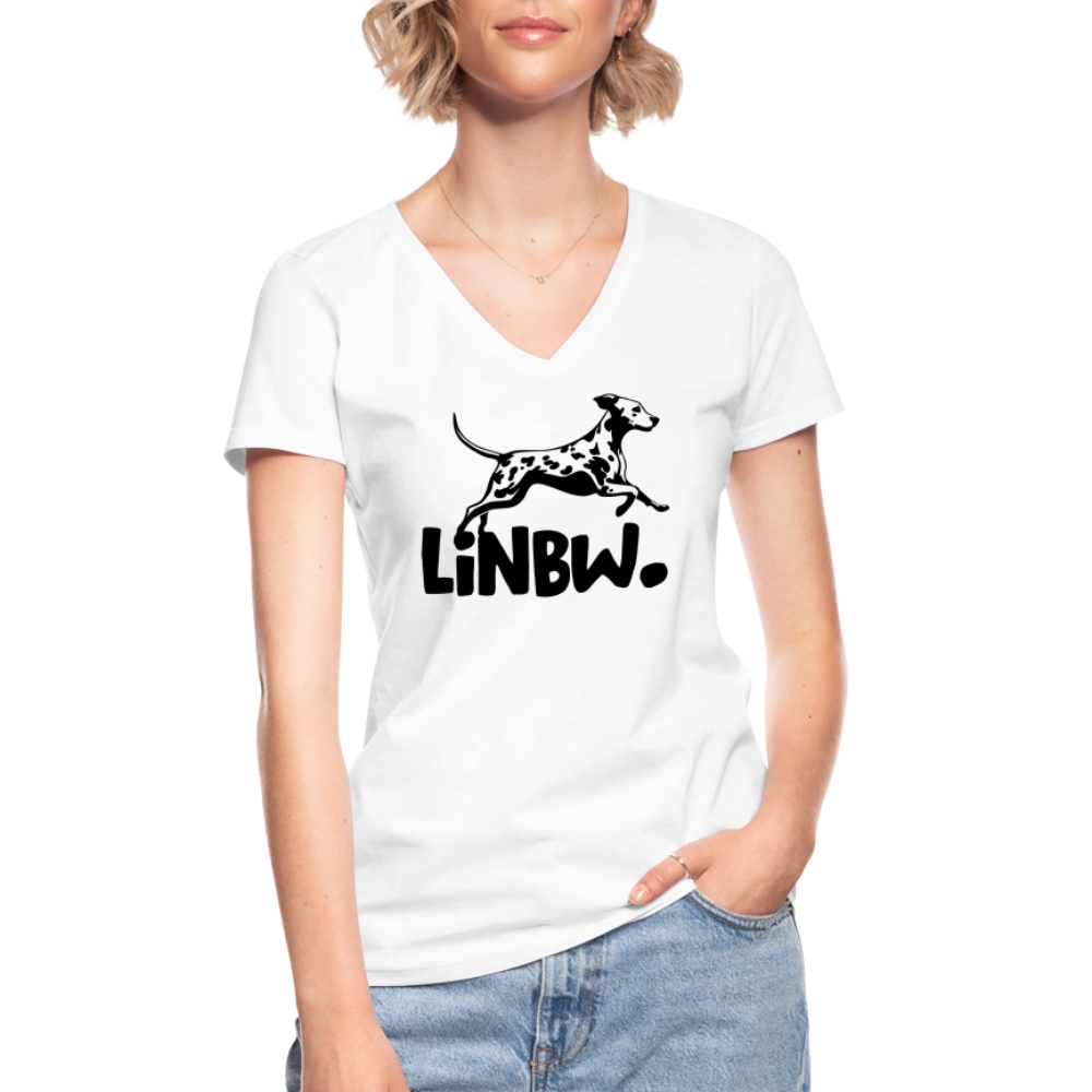 LiNBW. Frauen T-Shirt V-Ausschnitt - Weiß