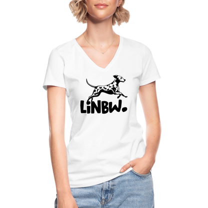 LiNBW. Frauen T-Shirt V-Ausschnitt - Weiß