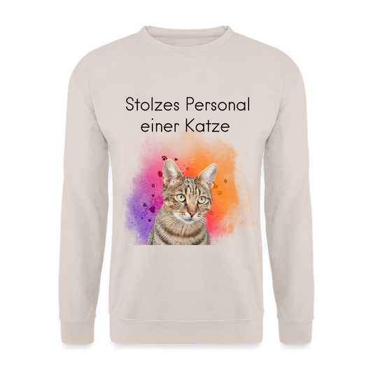 LiNBW. Männer Pullover Stolzes Personal einer Katze - Sand