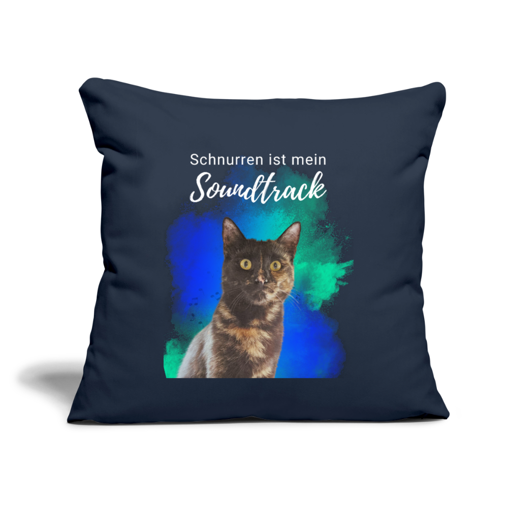 LiNBW. Kissen mit Füllung 45 x 45 cm Schnurren ist mein Soundtrack - Navy