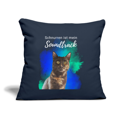 LiNBW. Kissen mit Füllung 45 x 45 cm Schnurren ist mein Soundtrack - Navy