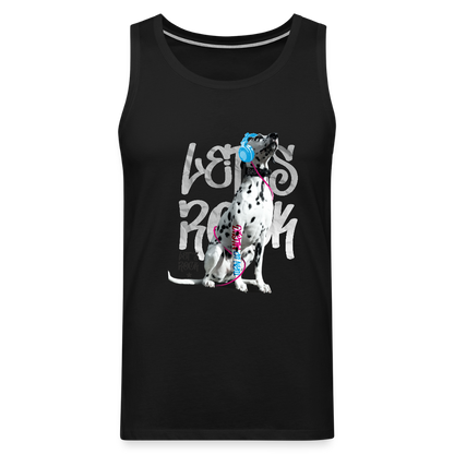 LiNBW. Männer Tank-Top Dalmatiner Let's Rock - Schwarz