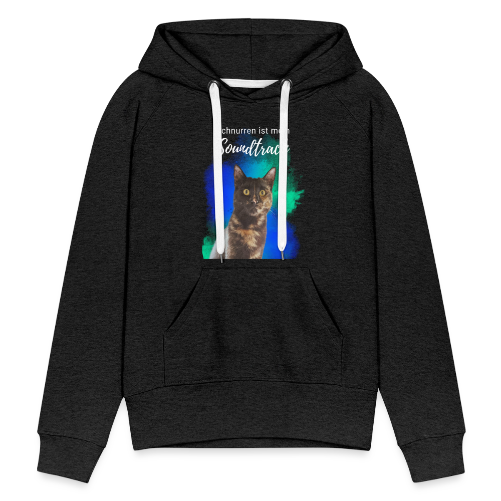 LiNBW.  Frauen Hoodie Schnurren ist mein Soundtrack - Anthrazit