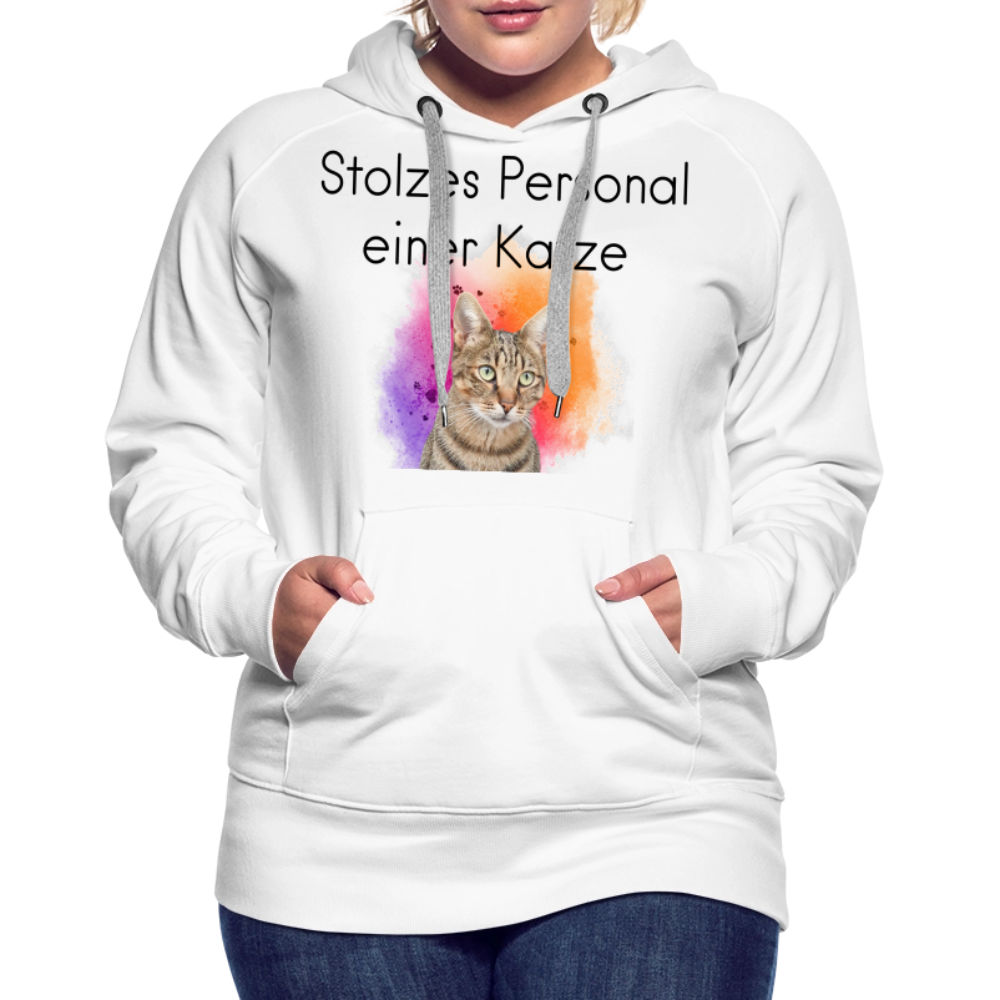 LiNBW.  Frauen Hoodie Stolzes Personal einer Katze - Weiß