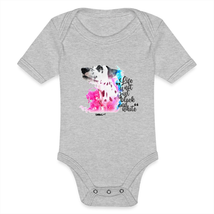 LiNBW. Body Kurzarm Dalmatiner Life is not just black and white - Grau meliert