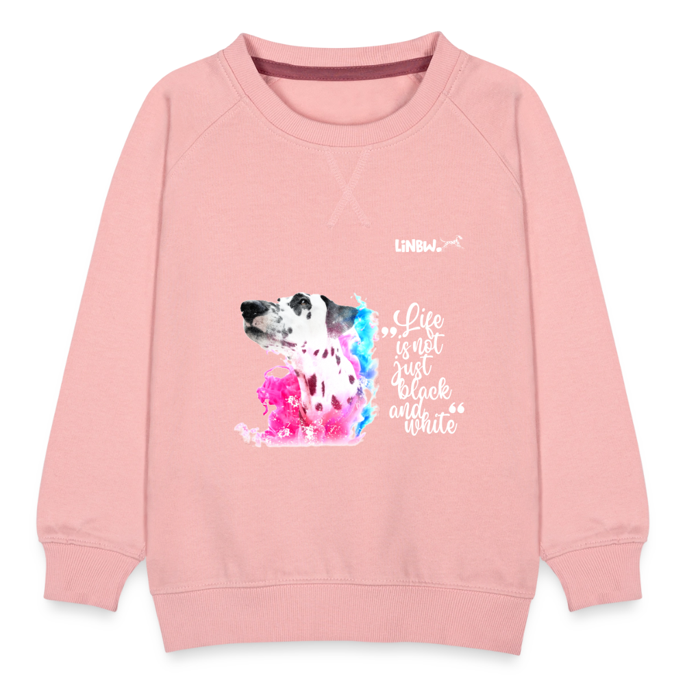 LiNBW. Kinder Pullover Dalmatiner Life is not just black and white - Kristallrosa