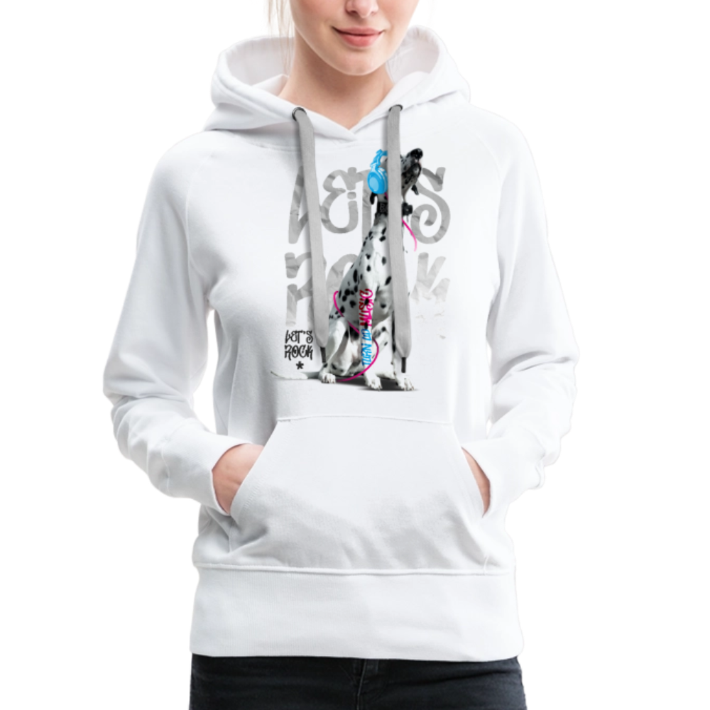 LiNBW. Frauen Hoodie Dalmatiner Let's Rock - Weiß