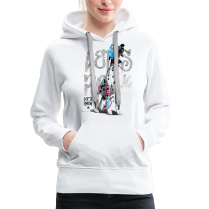 LiNBW. Frauen Hoodie Dalmatiner Let's Rock - Weiß