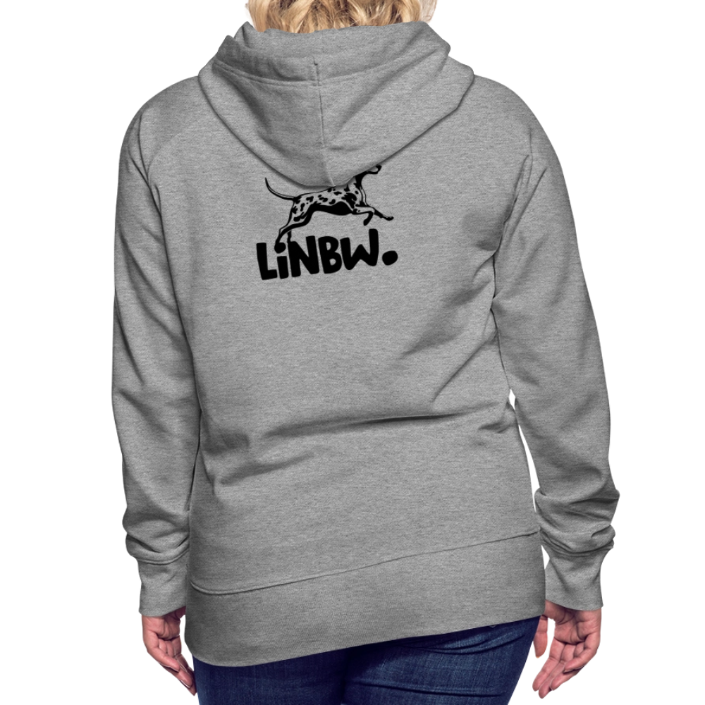 LiNBW. Frauen Hoodie Dalmatiner Life is not just black and white - Grau meliert
