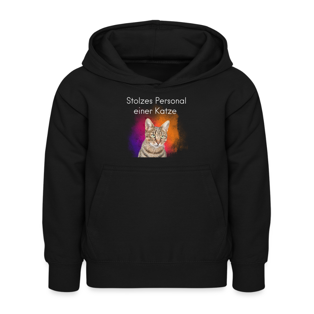 LiNBW. Kinder Hoodie Stolzes Personal einer Katze - Schwarz