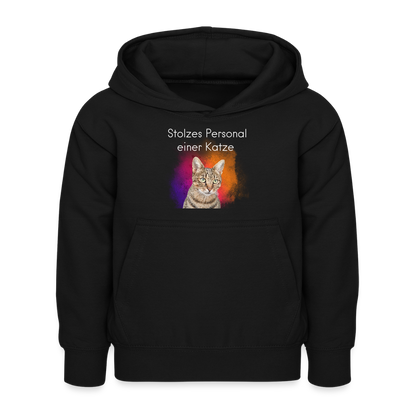 LiNBW. Kinder Hoodie Stolzes Personal einer Katze - Schwarz