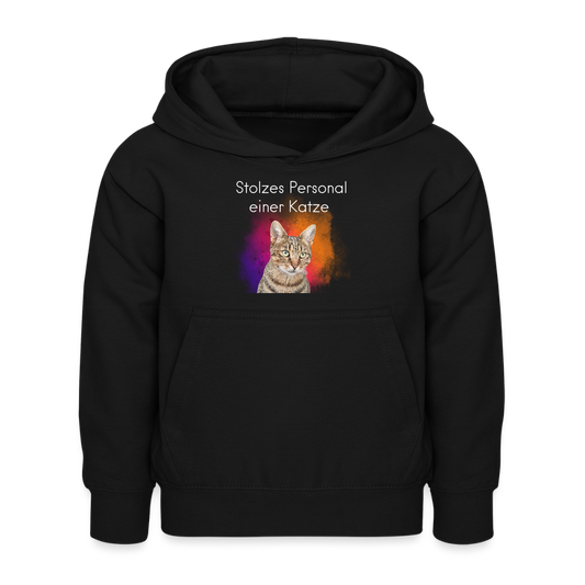 LiNBW. Kinder Hoodie Stolzes Personal einer Katze - Schwarz